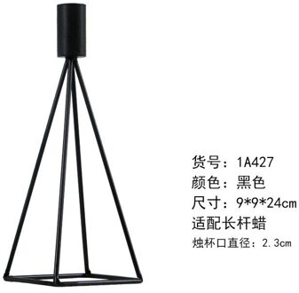 Nordic Kaarshouder Zwarte Hollow Geometrische Kandelaar Smeedijzeren Kandelaar Retro Metalen Kandelaar Thuis Tafel Decor B