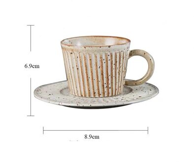 Nordic Keramische Minimalistische Handgemaakte Koffiekopje Met Schotel Set Creatieve Aardewerk Afternoon Theekopje Kantoor Water Mok Drinkware Beige