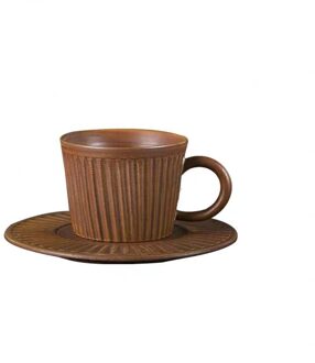 Nordic Keramische Minimalistische Handgemaakte Koffiekopje Met Schotel Set Creatieve Aardewerk Afternoon Theekopje Kantoor Water Mok Drinkware