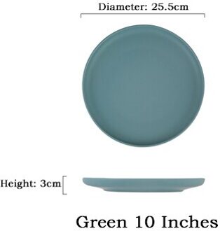 Nordic Keramische Steak Westerse Schotel Platen Thuis Gerechten Creatieve Plaat Fruitschaal Dessert Servies Westerse Stijl Steak Gerechten groen 10 inches