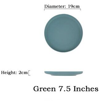 Nordic Keramische Steak Westerse Schotel Platen Thuis Gerechten Creatieve Plaat Fruitschaal Dessert Servies Westerse Stijl Steak Gerechten groen 7.5 inches