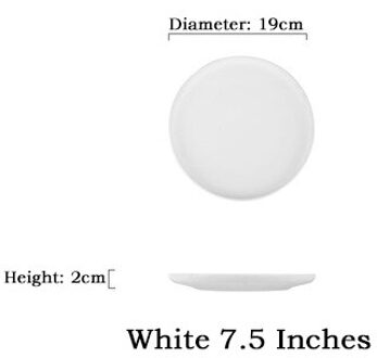 Nordic Keramische Steak Westerse Schotel Platen Thuis Gerechten Creatieve Plaat Fruitschaal Dessert Servies Westerse Stijl Steak Gerechten wit 7.5 inches