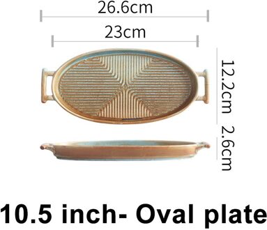 Nordic Keramische Voedsel Schotel Plaat Huishoudelijke Aardewerk Onregelmatige Schotel Salade Schotel Servies Binaural Vierkante Steak Plaat Hotel Vis 10.5 duim ovaal plate