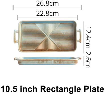 Nordic Keramische Voedsel Schotel Plaat Huishoudelijke Aardewerk Onregelmatige Schotel Salade Schotel Servies Binaural Vierkante Steak Plaat Hotel Vis 10.5 duim rechthoek