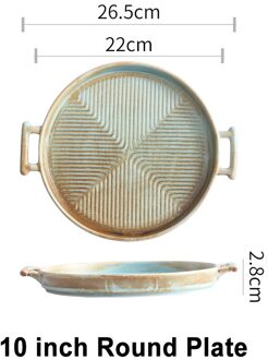 Nordic Keramische Voedsel Schotel Plaat Huishoudelijke Aardewerk Onregelmatige Schotel Salade Schotel Servies Binaural Vierkante Steak Plaat Hotel Vis 10 duim ronde pan