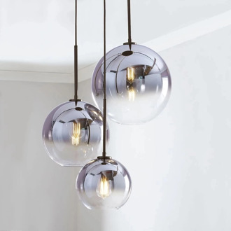 Nordic LED Pendant Light Lighting Silver Gold Glass Pendant Lamp Ball Hanging Lamp Kitchen Fixtures Dining Living Room Luminaire