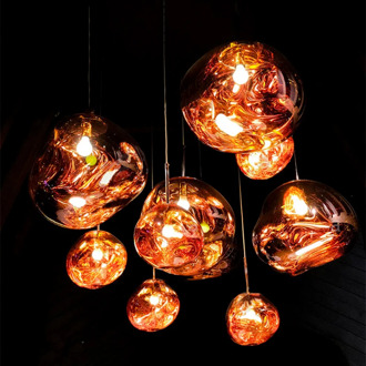 Nordic LED Retro Iron Melt Pendant Lights Hotel Decoration Lava Chandelier Lamp for Dining Room Living Room Indoor Reading Light