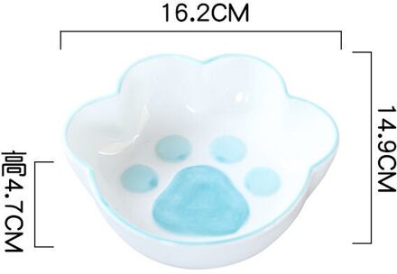 Nordic Leuke Kat Klauw Plaat Handgeschilderde Fruit Slakom Netto Rode Ins Thuis Ontbijt Plaat Combinatie Western kom Dessert 6.5 duim bowl blauw