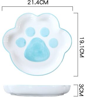 Nordic Leuke Kat Klauw Plaat Handgeschilderde Fruit Slakom Netto Rode Ins Thuis Ontbijt Plaat Combinatie Western kom Dessert 8.5 inches blauw