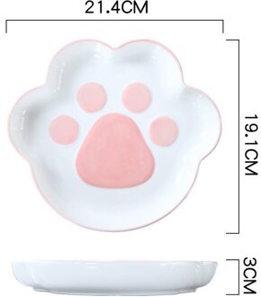 Nordic Leuke Kat Klauw Plaat Handgeschilderde Fruit Slakom Netto Rode Ins Thuis Ontbijt Plaat Combinatie Western kom Dessert 8.5 inches roze