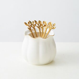 Nordic Luxe Fruit Vork Stok Fruit Insert Set Rvs Creatieve Mode Huishoudelijke Dessert Vork Snack Vork Cake Vork A003