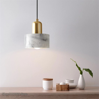 Nordic Marble Led Pendant Lights Modern Simple Art Bedroom Bedside Single Head Hanging Lamp Creative Dining room Decor Luminaire