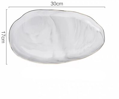 Nordic Marmer Verstoorde Salade Cosmetica Decoratieve Lade Porselein Diner Schotel Keramische Dessert Fruitschaal Sieraden Opbergvak 12 duim grijs