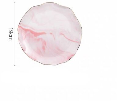 Nordic Marmer Verstoorde Salade Cosmetica Decoratieve Lade Porselein Diner Schotel Keramische Dessert Fruitschaal Sieraden Opbergvak 7.5 duim roze