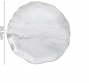 Nordic Marmer Verstoorde Salade Cosmetica Decoratieve Lade Porselein Diner Schotel Keramische Dessert Fruitschaal Sieraden Opbergvak 9.5 duim grijs