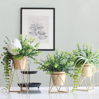 Nordic Metalen Plank Stand Planter Gouden Bloem Rack Bloempot Planten Stand Outdoor Indoor Ijzer Metalen Plant Stand Tuin Decors L 12.5x27.5cm