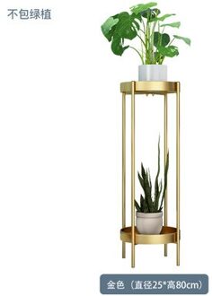 Nordic Metalen Plant Stand 2-Band Gouden Bloem Metalen Stand Office Home Iron Plant Stand Wit Metalen Tuin Decors metalen Rekken goud 25x80cm