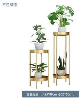 Nordic Metalen Plant Stand 2-Band Gouden Bloem Metalen Stand Office Home Iron Plant Stand Wit Metalen Tuin Decors metalen Rekken goud een reeks A