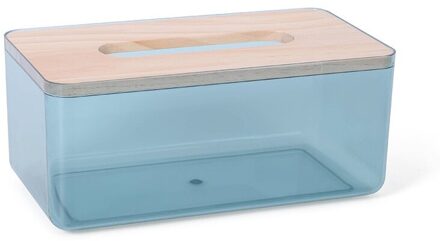 Nordic Minimalistische Creatieve Tissue Doos Huishoudelijke Woonkamer Pompen Doos Tissue Papier Restaurant Servet Opbergdoos Voor Thuis L blauw