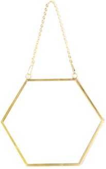 Nordic Minimalistische Home Decoration Geometrische Vorm Gold Brass Zeshoekige Spiegel Badkamer Spiegel Entree Spiegel Make-Up Spiegel