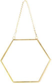 Nordic Minimalistische Home Decoration Geometrische Vorm Gold Brass Zeshoekige Spiegel Badkamer Spiegel Entree Spiegel Make-Up Spiegel