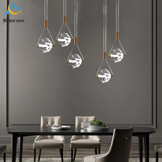Nordic Modern Crystal Led Pendant Lamps Luxury Living Room Home Decor Pendant Lights Bendroom Dining Room Stairs Small Hanglamp