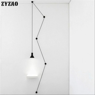 Nordic Modern Line Pendant Lights Simple Graphic Line Led Hanglamp Dining Room Bedroom Bedside Restaurant Hanging Light Fixtures
