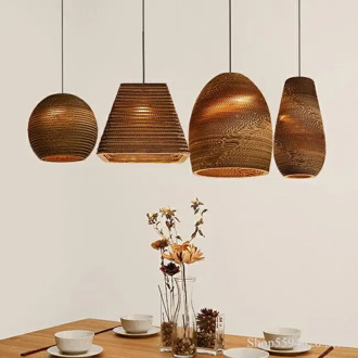 Nordic Paper Honeycomb Pendant Lights Cardboard Living Room Restaurant Cafe Clothing Pendant Lamps Kitchen Lighting Fixture