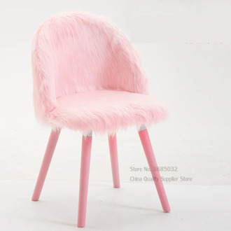 Nordic Pink Makeup Chair Girl Long hair Desk stool Bedroom Princess Pink Cute Stool Beauty Toilet fabric leisure chair