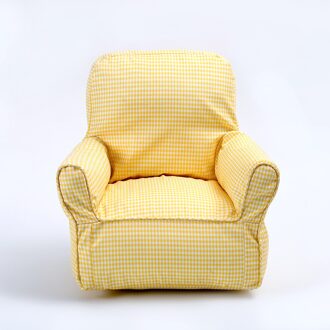 Nordic Plaid Canvas Baby Mini Sofa Effen Draagbare Baby Kids Fauteuil Voor Baby 'S Pasgeborenen Kinderen Fotografie Props Banken geel