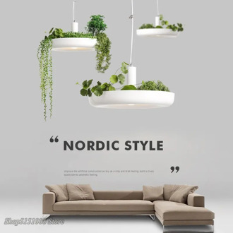 Nordic Plant Pendant Lights DIY Sky garden Led Lamp Flower Pot Hanging Lamp Dining Room Restaurant Lighting Fixtures Home Decor