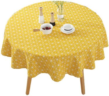 Nordic Polyester Katoen Ronde Tafelkleed Banket Party Tafel Prachtige Tafel Decoratie Rekwisieten Levert geel
