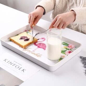 Nordic Rechthoekige Flamingo Lade Thuis Creatieve Fruit Lade Bestek Ontbijt Plaat Keuken Bar Servies Hotel Snacks Plaat 2