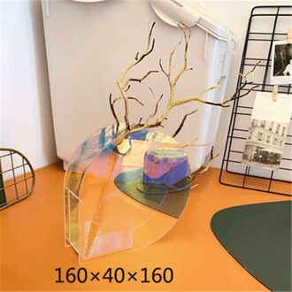 Nordic Regenboog Kleurrijke Acryl Vaas Art Geometrische Zonlicht Sunrise Daybreak Vazen Voor Home Decoraties Woonkamer Desktop Decor stijl A