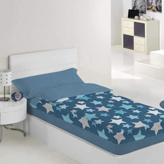 Nordic sack KARAMELO MOD. STAR Blue. Linen/Home Textile. With zipper