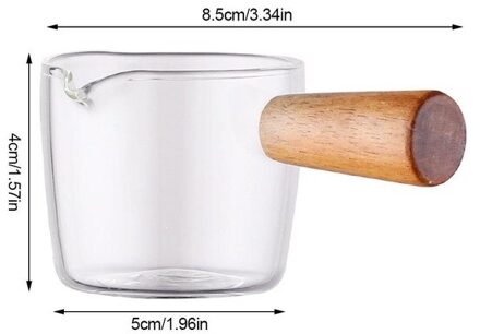 Nordic Saus Jug Melkkan Houten Handvat Stijlvolle Kichen Servies Leuke Glas Jug Mini Melk Container Kleine Kruik Mini Jug 50ml