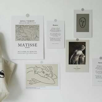 Nordic Simple Art Postcard Wall Sticker Photography Props Diy White Background Collocation Room Decoration Card Greeting Card