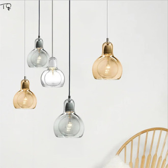 Nordic Simple Gourd Glass Pendant Lights Modern Restaurant Bar Bedroom Bedside Balcony Creative Personality Led Light Fxitures
