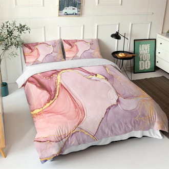Nordic Simple Light Pink Single Double Duvet Cover Set Girl Abstract Art Pattern Bed Linen Twin Queen Quilt Cover Pillowcase