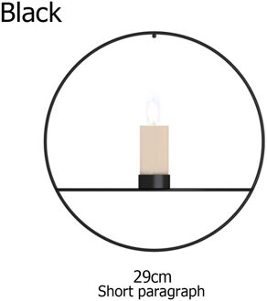Nordic Simple Style Candlestick Geometric Circle Candle Holder Wall Mounted Metal Crafts Flowerpot Home Decor for Wedding Party B zwart