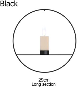 Nordic Simple Style Candlestick Geometric Circle Candle Holder Wall Mounted Metal Crafts Flowerpot Home Decor for Wedding Party C zwart
