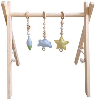 Nordic Stijl Baby Gym Speel Frame Houten Baby Nursery Zintuiglijke Ring-Pull Speelgoed L9CD houtkleur