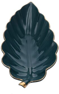 Nordic Stijl Bladvorm Keramische Opslag Sieraden Display Lade Woondecoratie donker groen