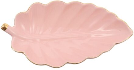 Nordic Stijl Bladvorm Keramische Opslag Sieraden Display Lade Woondecoratie roze