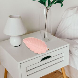 Nordic Stijl Bladvorm Keramische Opslag Sieraden Display Lade Woondecoratie roze