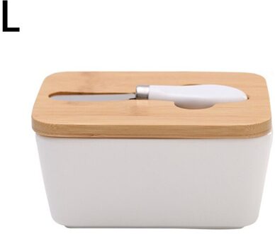 Nordic Stijl Boter Doos Rechthoekige Vers Houden Kaas Case Keramische Boter Plaat Boter Afdichting Doos Met Houten Deksel