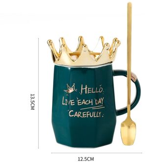 Nordic Stijl Crown Cup Ins Lepel Koffie Mok Creatieve Keramische Water Melk Mok Cartoon Kroon Ontbijt Kopjes Meisje 2