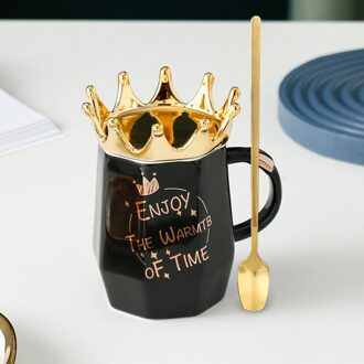 Nordic Stijl Crown Cup Ins Lepel Koffie Mok Creatieve Keramische Water Melk Mok Cartoon Kroon Ontbijt Kopjes Meisje 4