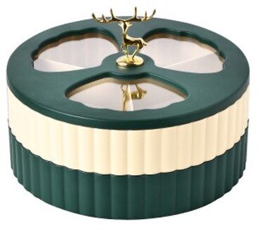 Nordic Stijl Elanden Fruit Lade Huishouden Woonkamer Divider Gedroogd Fruit Lade Met Deksel Creatieve Moderne Multi-layer Snoep snack Doos dubbele beige