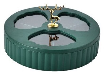 Nordic Stijl Elanden Fruit Lade Huishouden Woonkamer Divider Gedroogd Fruit Lade Met Deksel Creatieve Moderne Multi-layer Snoep snack Doos single laag groen